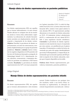 Manejo clínico de dientes supernumerarios en