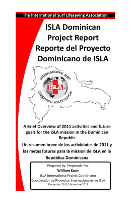 ISLA Dominican Project Report Reporte del Proyecto Dominicano