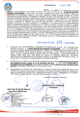 ANTOFAGASTA, 2 El HAY 2014 - Ilustre Municipalidad de Antofagasta