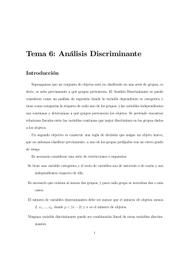Tema 6: Análisis Discriminante
