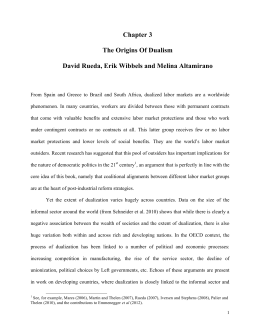 Chapter 3 The Origins Of Dualism David Rueda, Erik Wibbels and