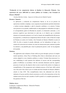 1 “Evaluación de las competencias básicas al finalizar la Educación