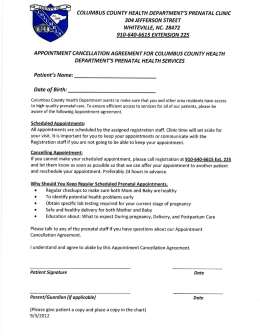 COLUMBUS COUNTY HEALTH DEPARTMENT`S PRENA TAL CLINIC