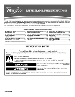 REFRIGERATOR USER INSTRUCTIONS