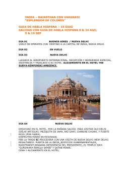 INDIA – RAJASTHAN CON VARANASI “ESPLENDOR