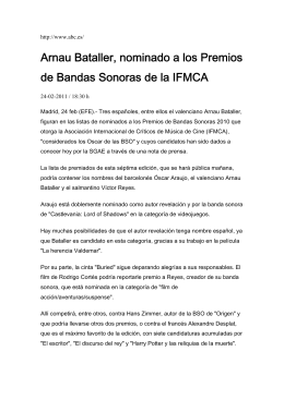 Arnau Bataller, nominado a los Premios de