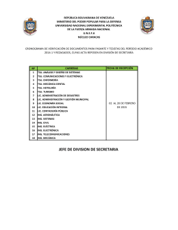 cronograma de verificación de documentos enero 2015