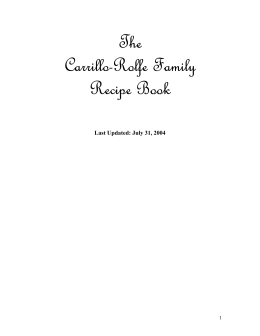 The Carrillo-Rolfe Family Recipe Book