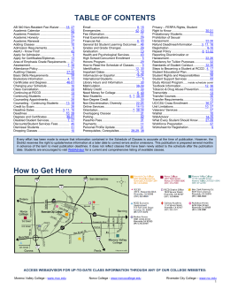 2013 Winter Information Pages