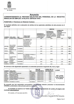 correspondiente al proceso selectivo del personal de la iniciativa