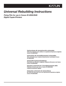 Universal Rebuilding Instructions