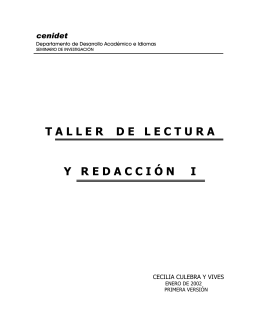 Taller de lectura y redacción I