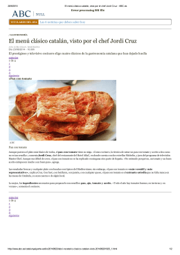 El menú clásico catalán, visto por el chef Jordi Cruz
