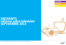 MEDIABITS Informe sobre televisión SEPTIEMBRE 2013