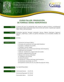 curso-taller: producción de forraje verde hidropónico