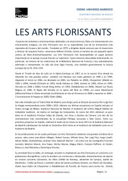 Les Arts Florissants biografía - Centro Nacional de Difusión Musical