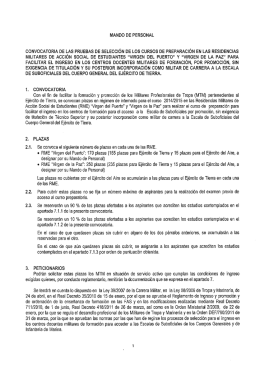 mando de personal convocatoria de las pruebas de selección de los