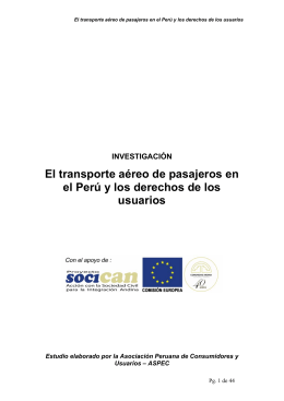 El transporte aéreo de pasajeros en el Perú y los derechos de los