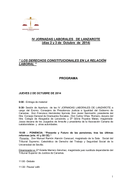 Programa - Jornada Laboral Lanzarote