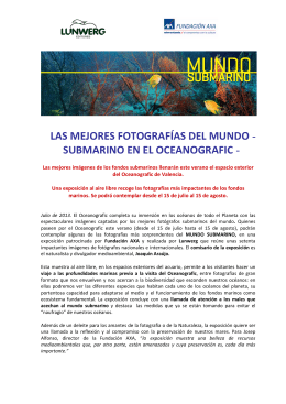 La Fundación AXA lleva la exposición Mundo Submarino a Valencia