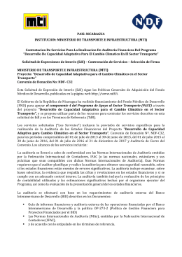 MINISTERIO DE TRANSPORTE E INFRAESTRUCTURA (MTI)