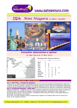 USA: Mini Niagara (2 días