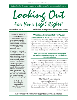 Looking Out For Your Legal Rights - November 2014