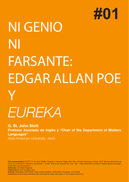 NI GENIO NI FARSANTE: EDGAR ALLAN POE Y EUREKA
