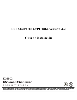 PC1616/PC1832/PC1864 versión 4.2 Guía de instalación