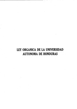 ley organica de la universidad autonoma de honduras