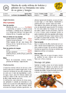 Manita de cerdo rellena de boletos y