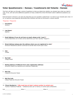 VoteRiders Kansas Voter Questionnaire