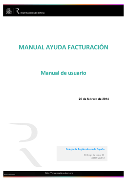 MANUAL AYUDA FACTURACIÓN - Registradores de España