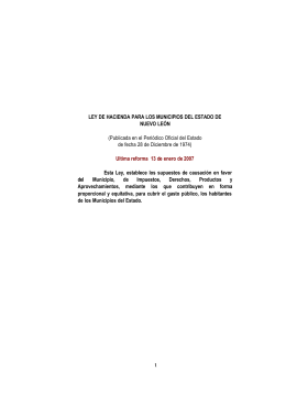 Ley de Hacienda para los Municipios del Estado de Nuevo