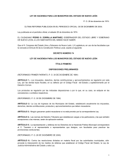 1 LEY DE HACIENDA PARA LOS MUNICIPIOS DEL ESTADO DE