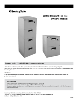 Water Resistant Fire File Owner`s Manual