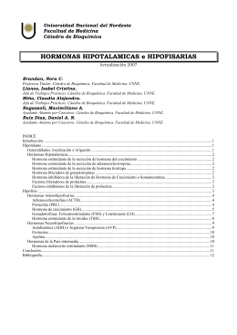 HORMONAS HIPOTALAMICAS e HIPOFISARIAS