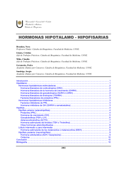 HORMONAS HIPOTALAMO - HIPOFISARIAS