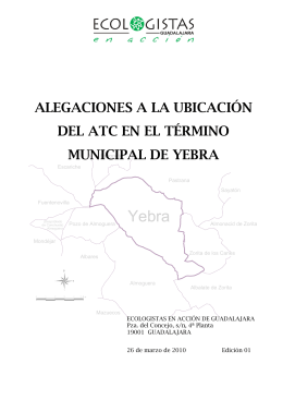 alegaciones a la ubicación del atc en el término municipal de yebra