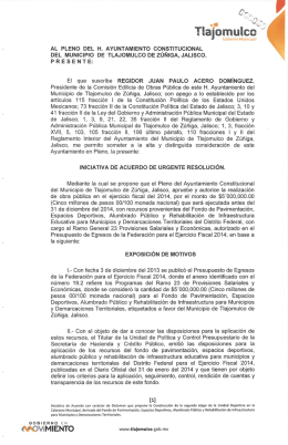 AL PLENO DEL H. AYUNTAMIENTO