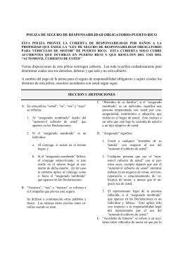 POLIZA DE SEGURO DE RESPONSABILIDAD OBLIGATORIO