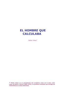 EL HOMBRE QUE CALCULABA - Colegio Adventista La Serena