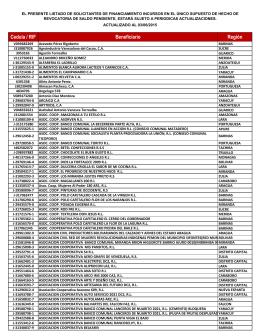 Cedula / RIF Beneficiario Región