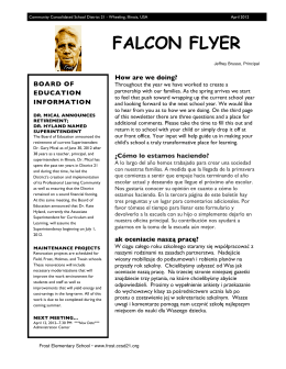 FALCON FLYER - Robert Frost Elementary School