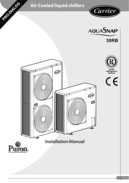 Air Cooled liquid chillers Installation Manual