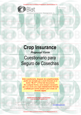 Crop Insurance - Blat - Corredoria d`Assegurances i