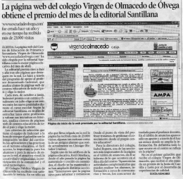 La página web del colegio Virgen de Ohnacedo de Ólvega