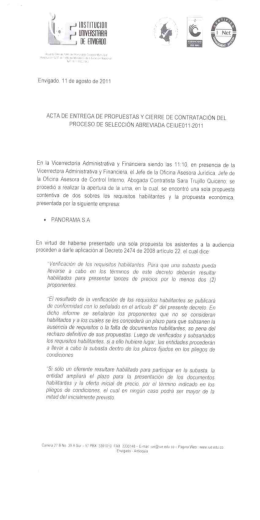 Acta de Entrega de Propuestas