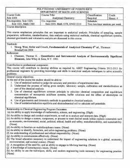 Analytical Chemistry (SCIE 2204)