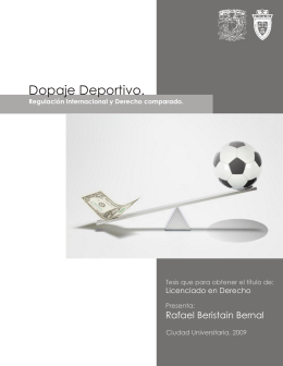 Dopaje Deportivo. - Orden Jurídico Nacional